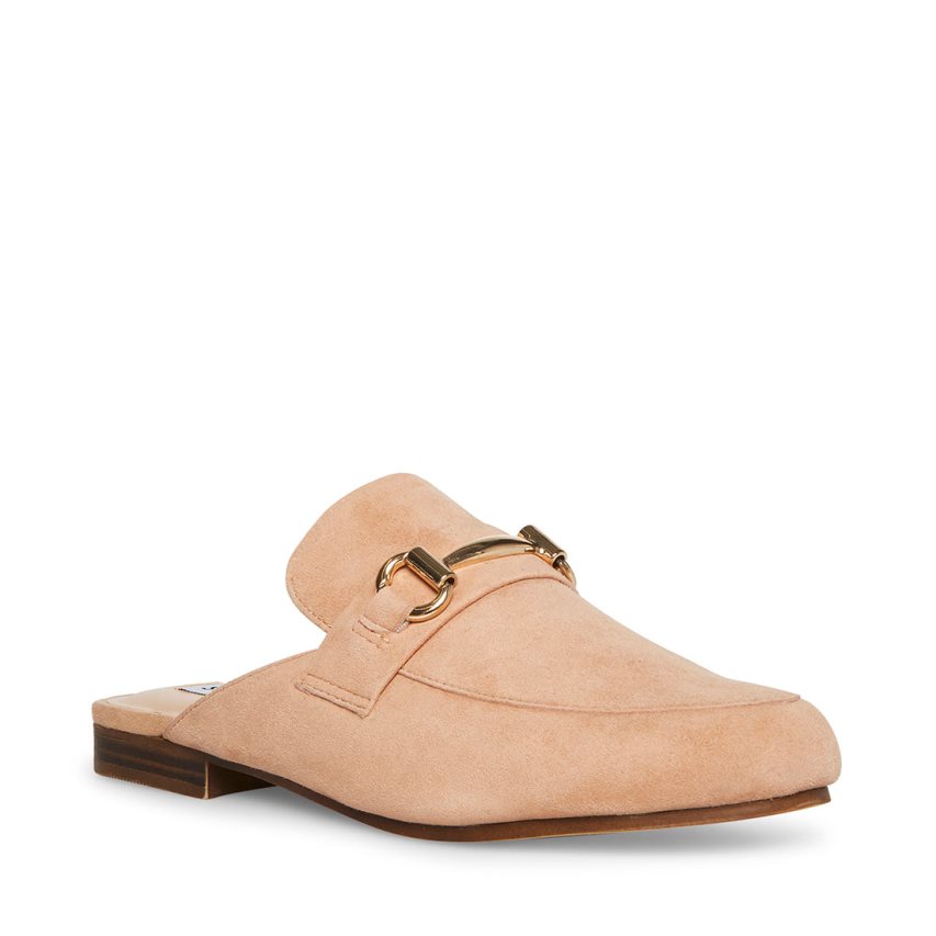 Mulas Steve Madden Kandi Camel Gamuza Mujer Beige | ES VH2E1S